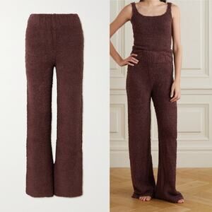 SKIMS Boucle Lounge Pant  Cozy Knit Plush Wide Leg Trousers Garnet NWT L / XL